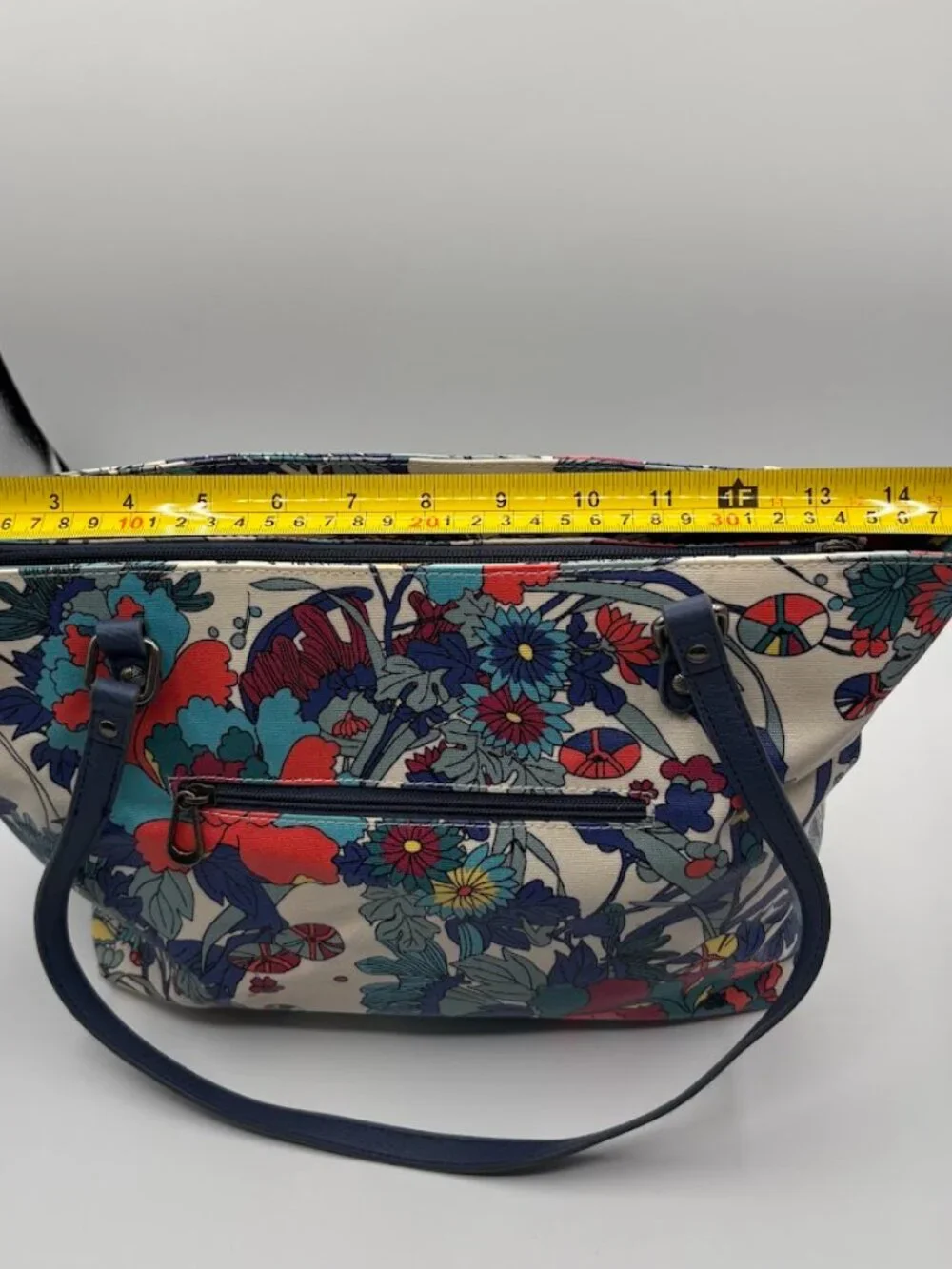 Sakroots Floral Tote Bag Blue Handles Canvas Shoulder Bag Boho Large
